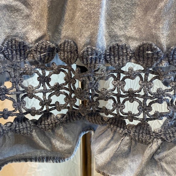 Noelle size s/m Blue Crochet lace neckline hem and sleeves 100% cotton - Picture 10 of 14